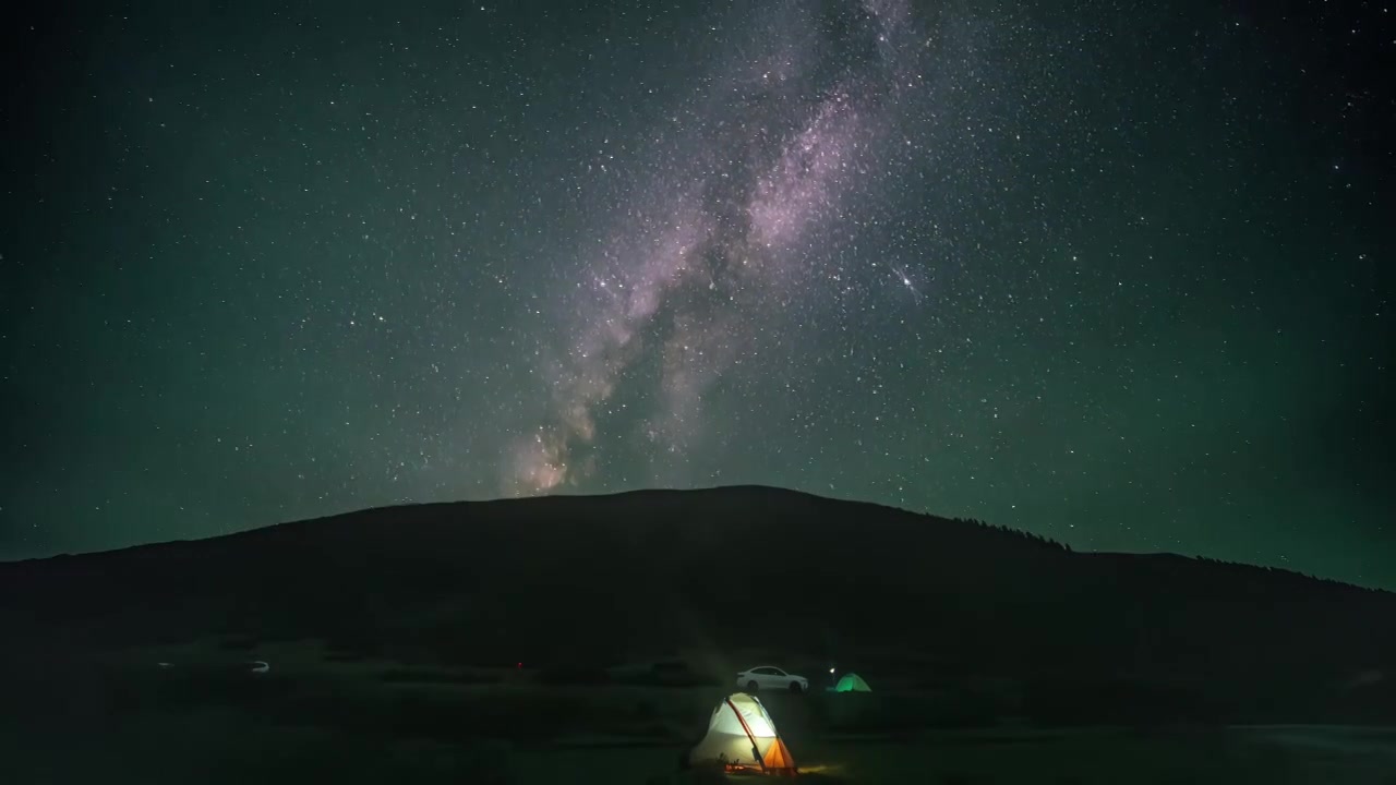 川西星空银河星轨延时视频素材