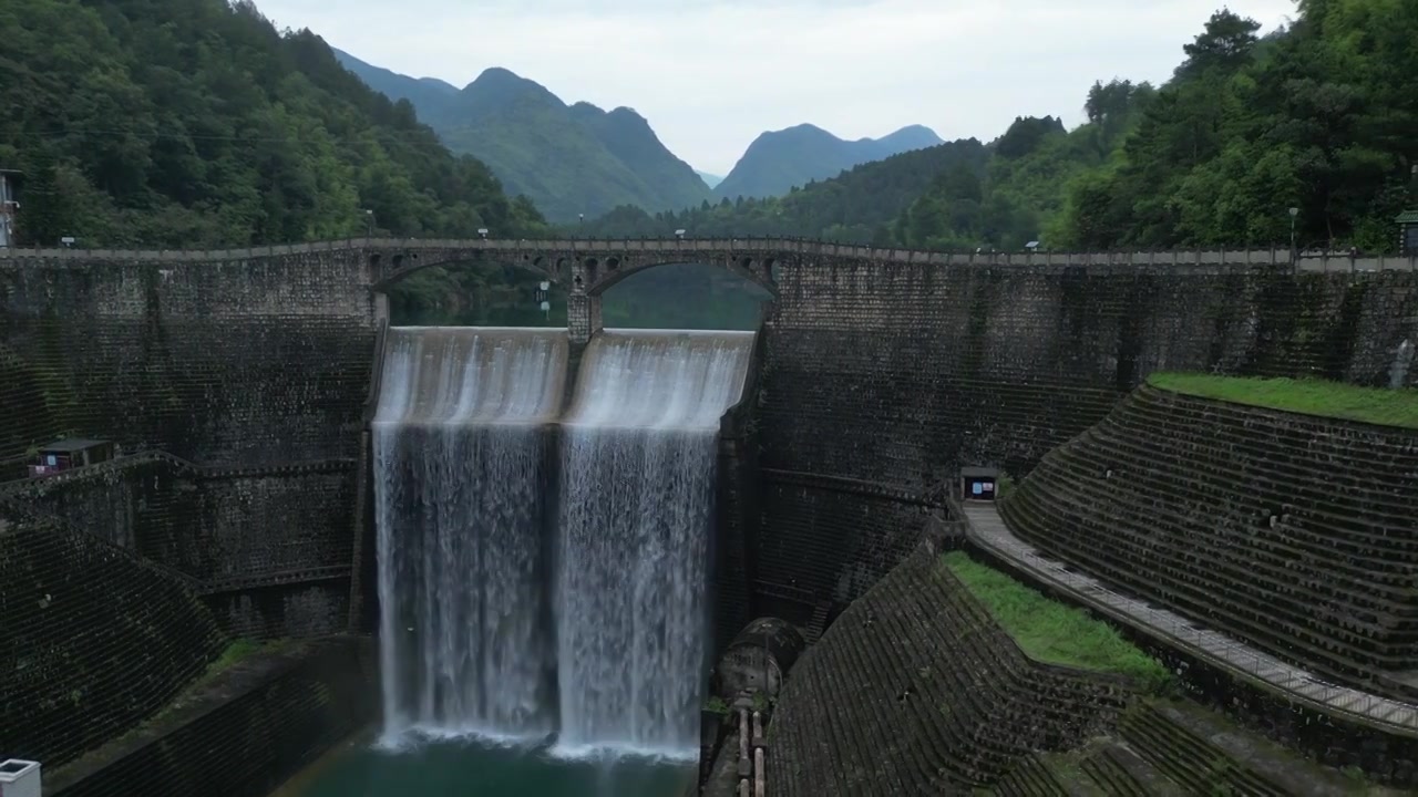 胜天水库航拍视频素材