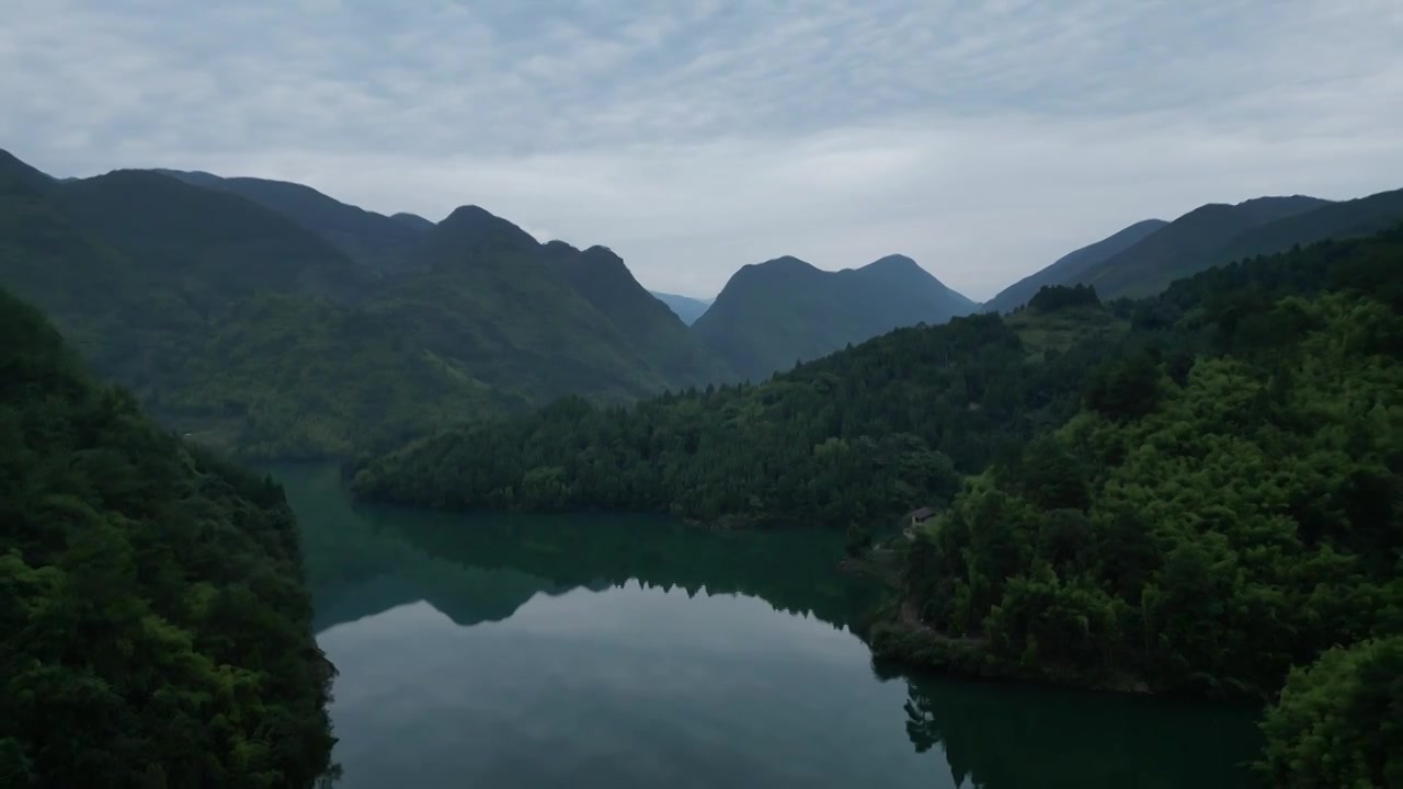 胜天水库航拍视频素材