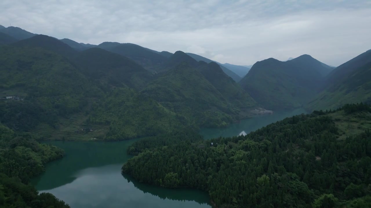 胜天水库航拍视频素材