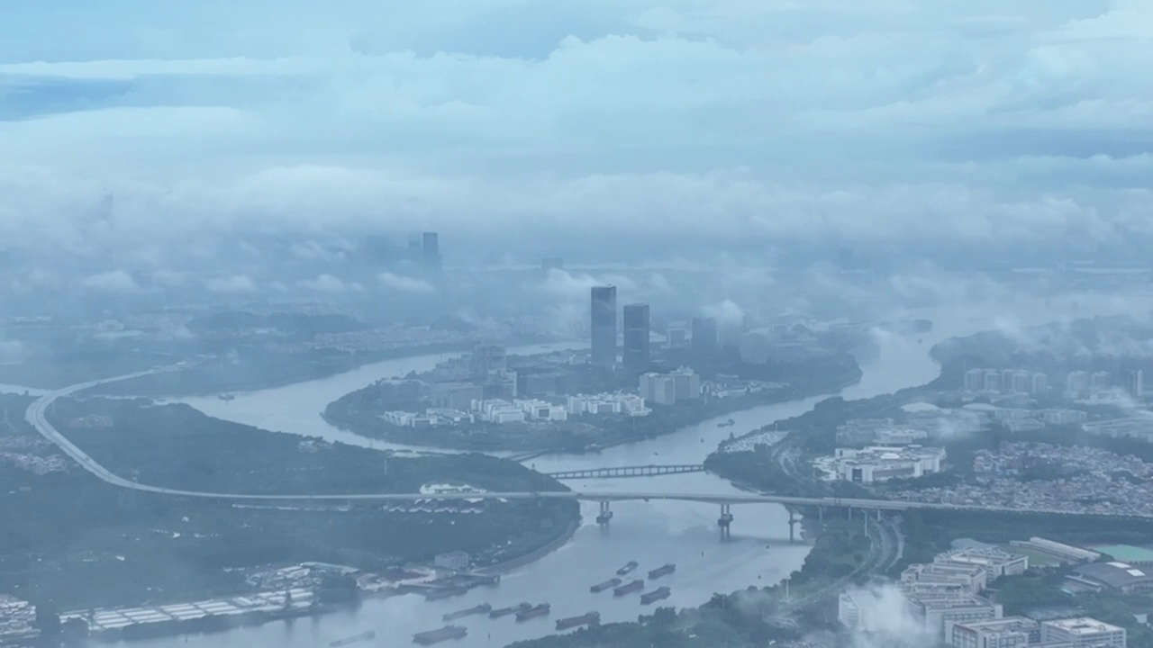 广州大学城上空的云海视频素材