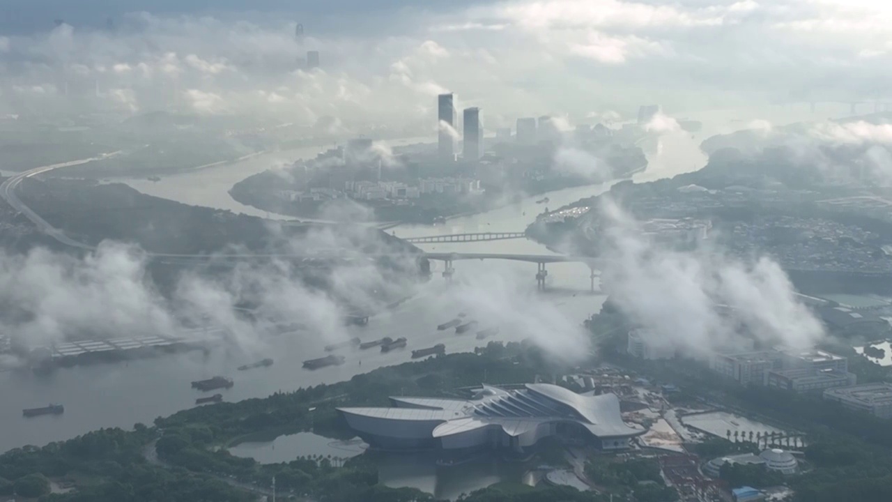 广州大学城上空的云海视频素材