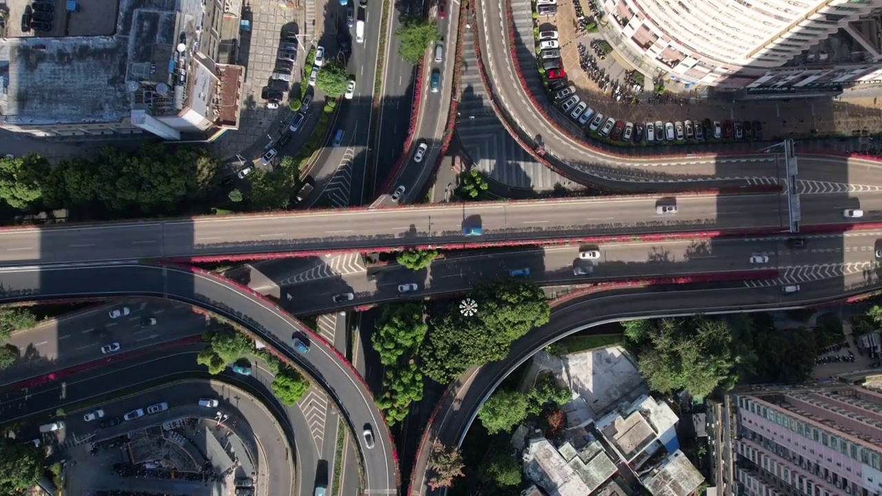 广东省深圳市罗湖区雅园立交道路车流主干道立交桥航拍延时视频素材