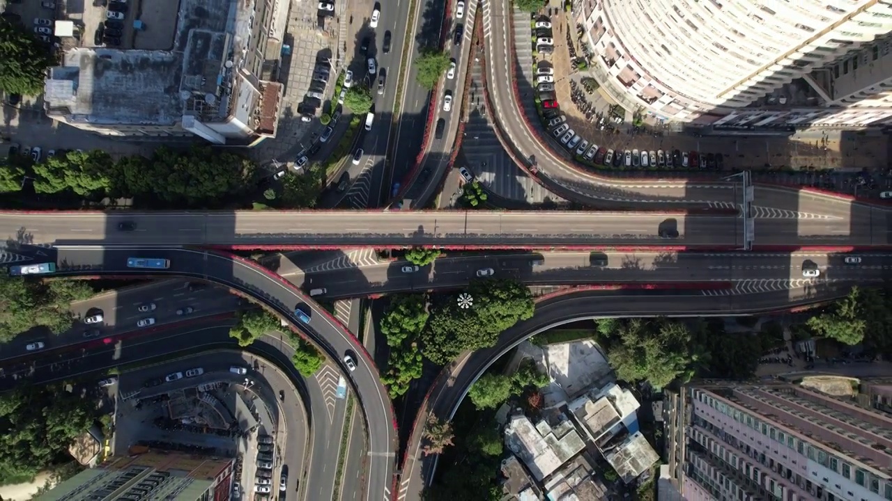 广东省深圳市罗湖区雅园立交道路车流主干道立交桥航拍视频素材