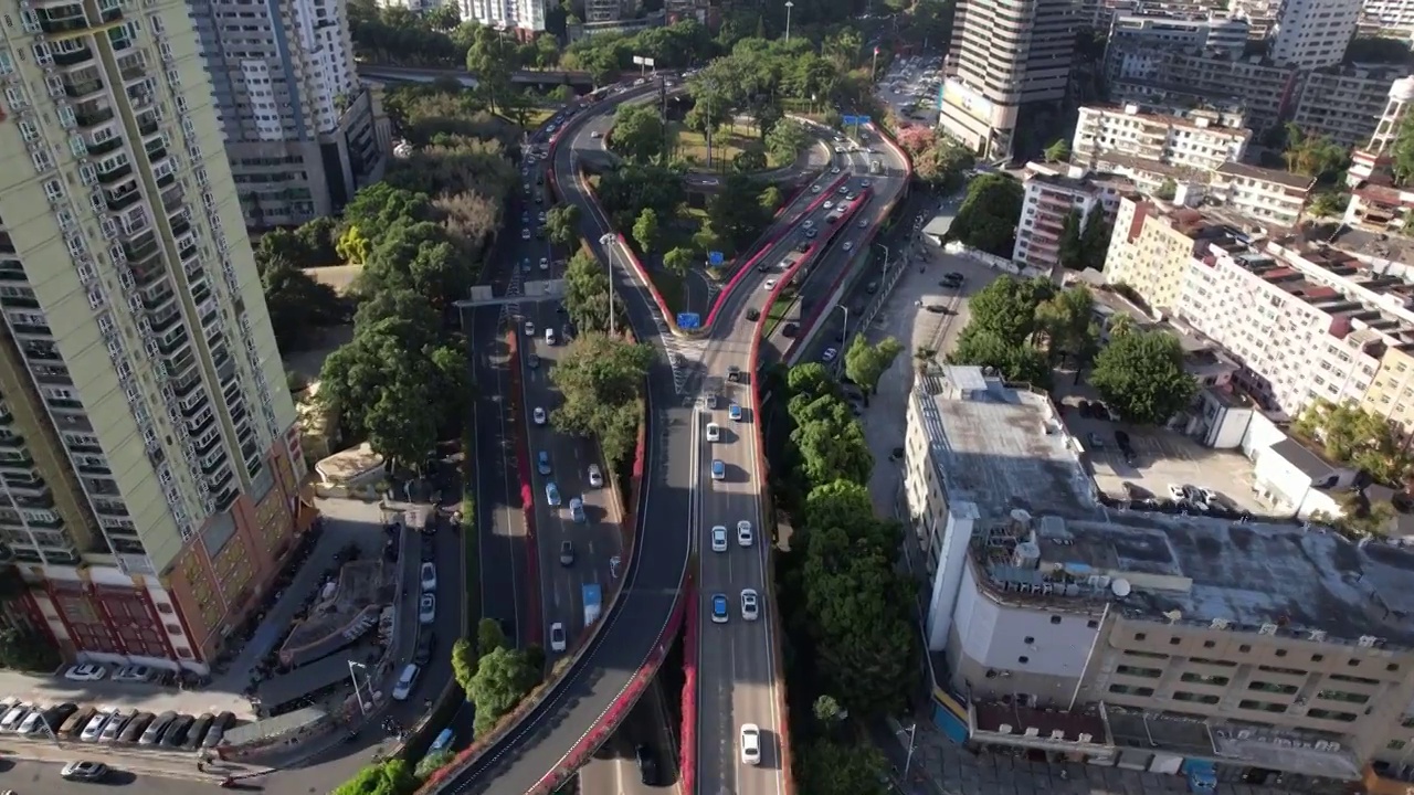 广东省深圳市罗湖区雅园立交道路车流主干道立交桥航拍视频素材