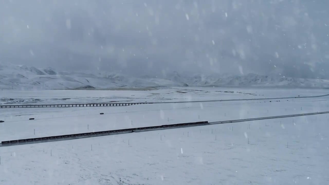 下雪雪景立冬小雪大雪冬至雪花飘落下雪素材视频素材