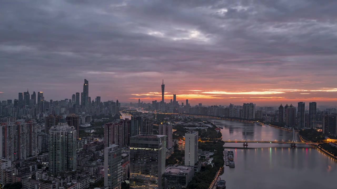 广州城市风光延时视频视频素材