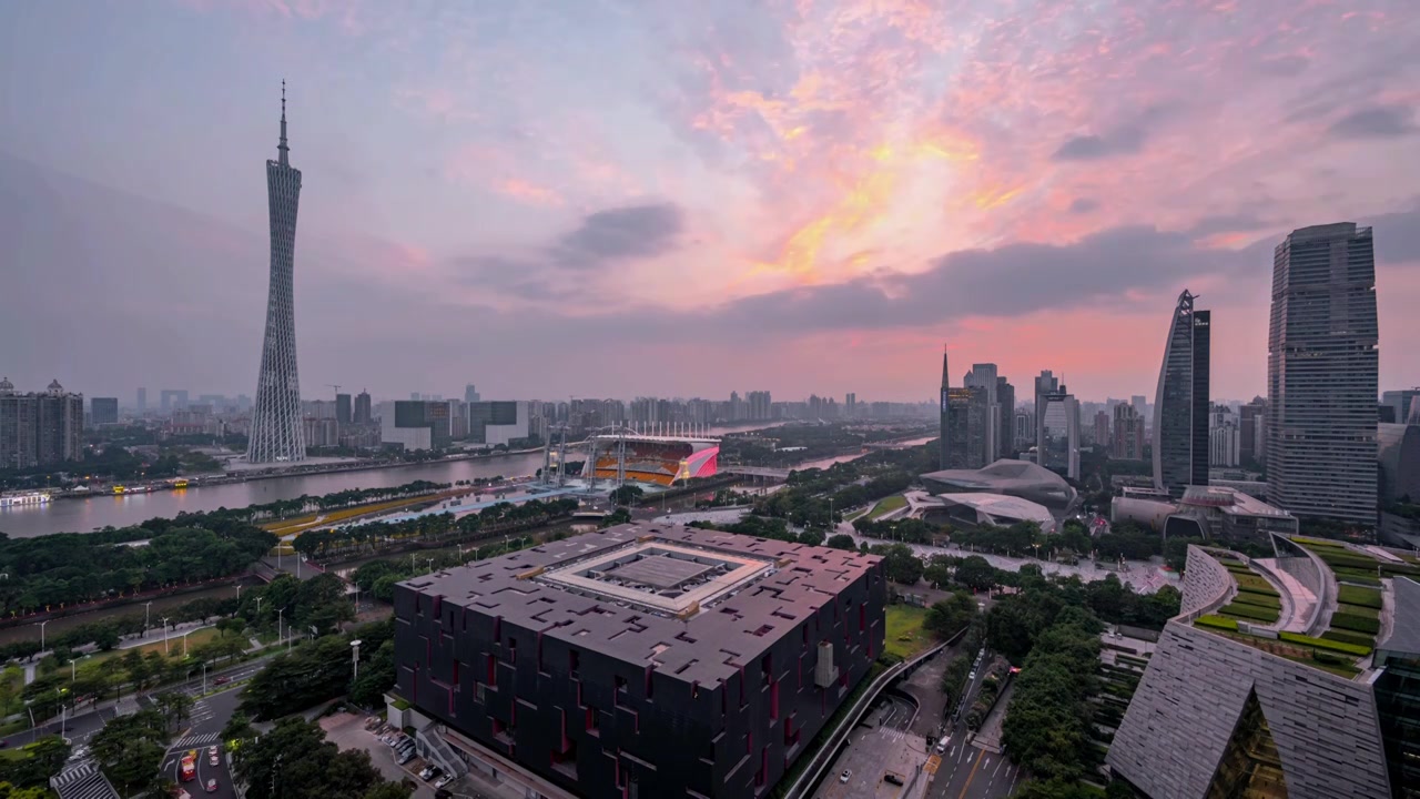 广州城市风光延时视频视频素材