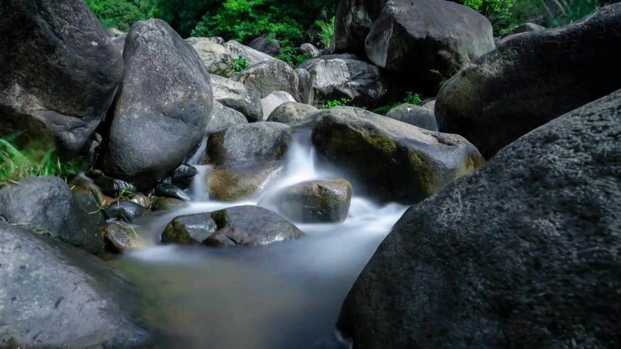 小溪流水瀑布延时视频下载