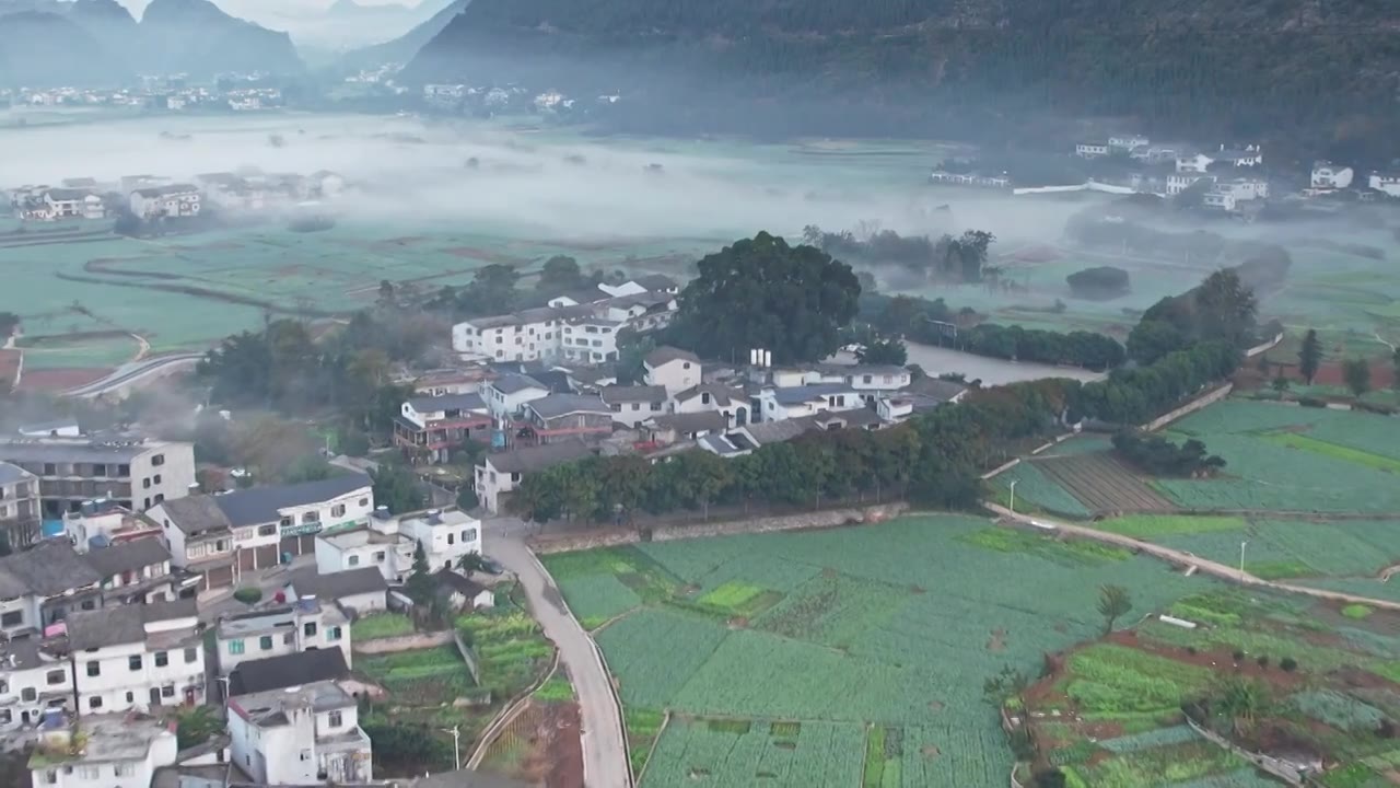 万峰林景区平流雾视频素材