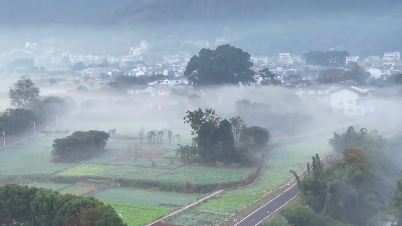 万峰林景区平流雾视频素材