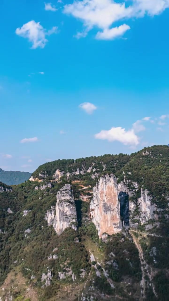 重庆巫溪令牌石航拍风光延迟视频素材