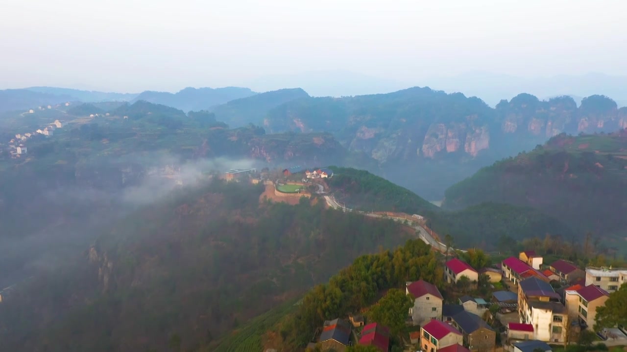 浙江绍兴新昌十九峰下岩贝航拍风光视频素材