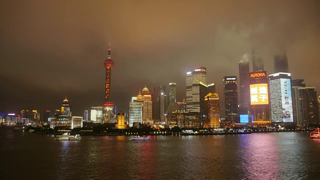 中国上海浦东新区夜景视频素材