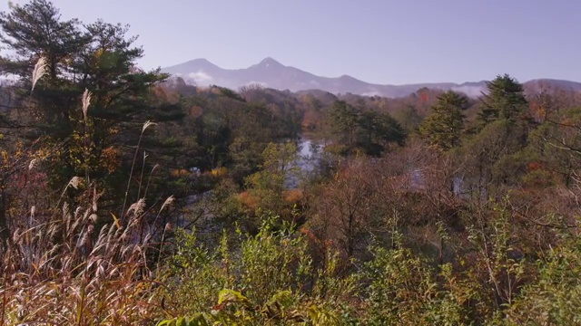 秋天的万代山和中浅沼山视频素材