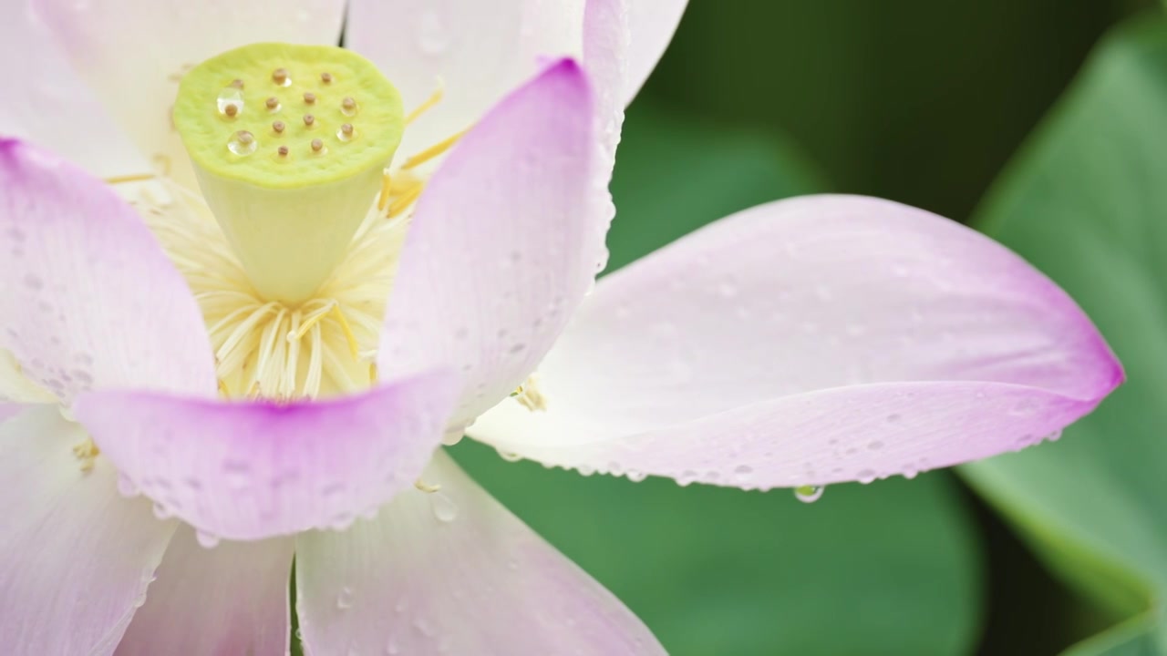 雨后的荷花特写合集视频素材