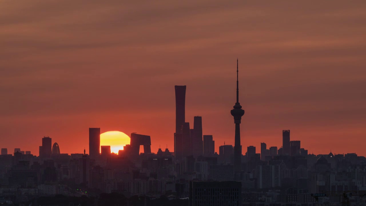 北京天际线日出视频下载