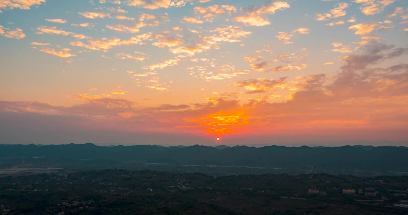 4k山间夕阳日落延时风光空镜头视频素材