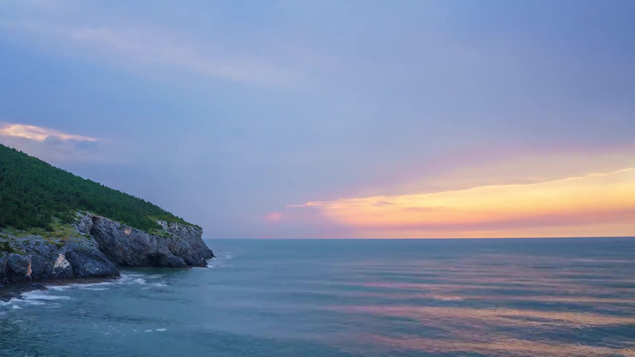 海边日落 大海日落 乌云变换视频素材