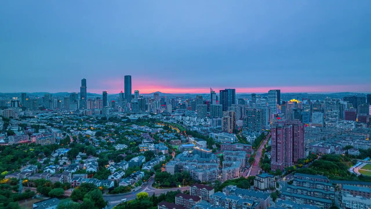 城市夜景航拍延时视频素材