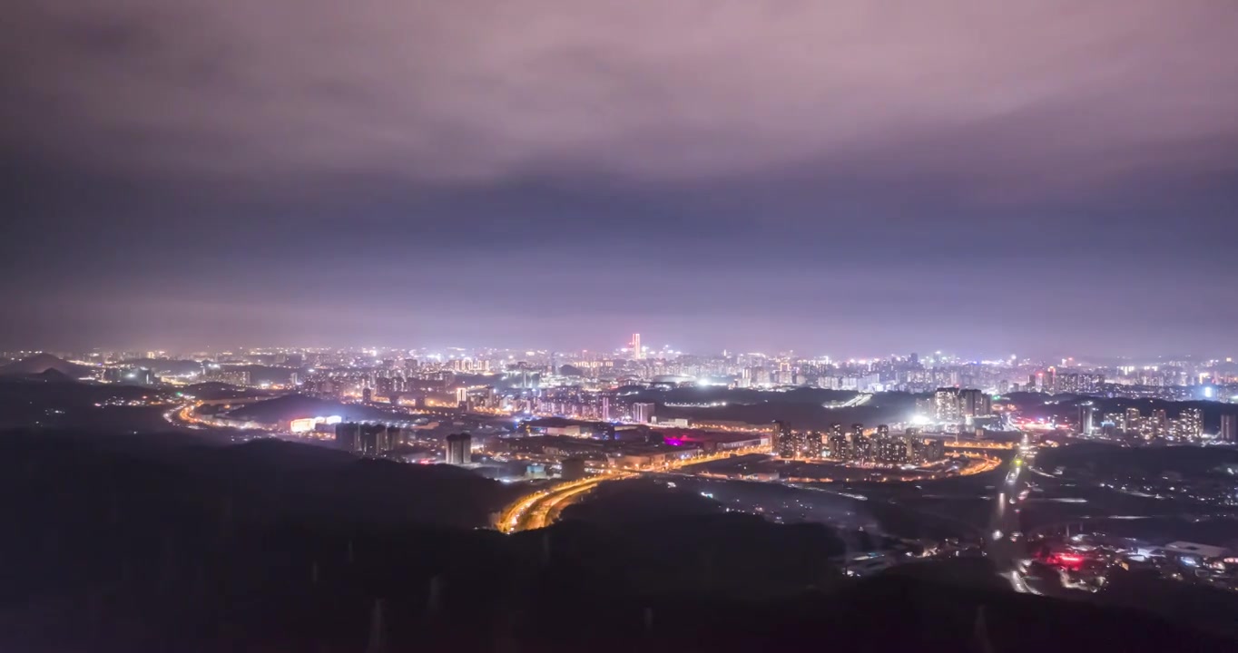 4k航拍贵阳城市夜景延时风光空镜头视频素材