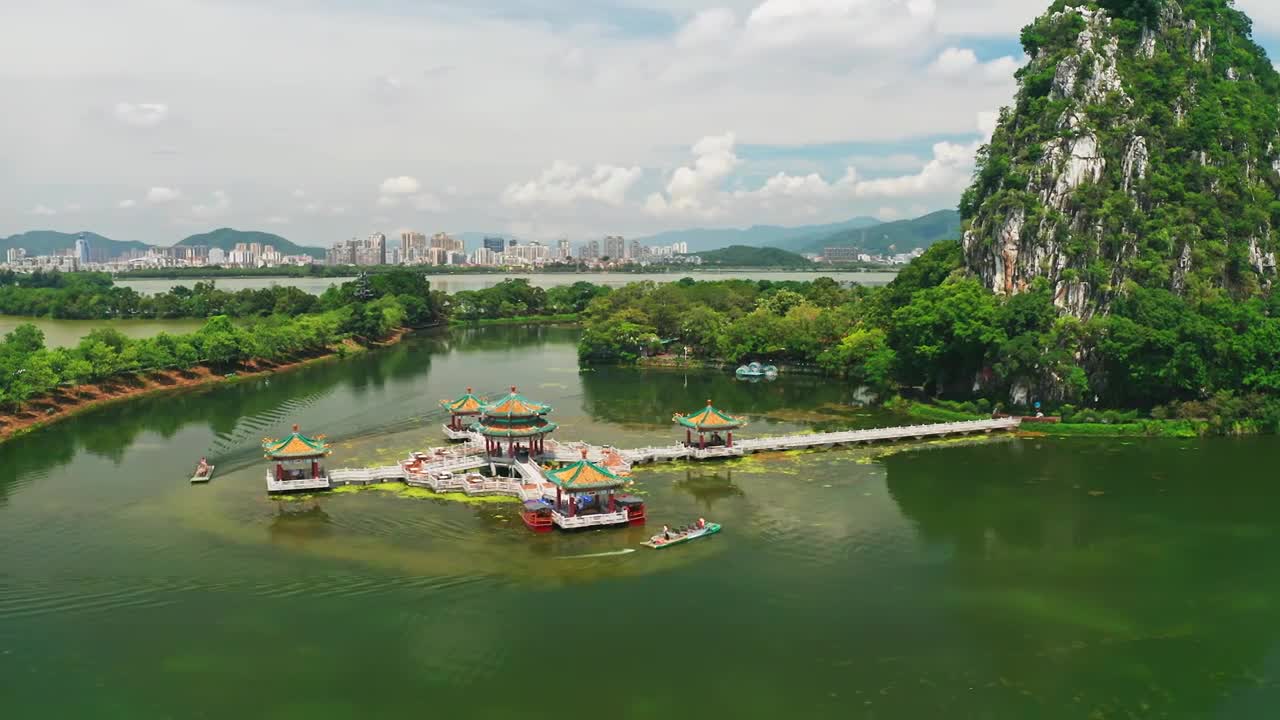 肇庆七星岩航拍合集视频素材