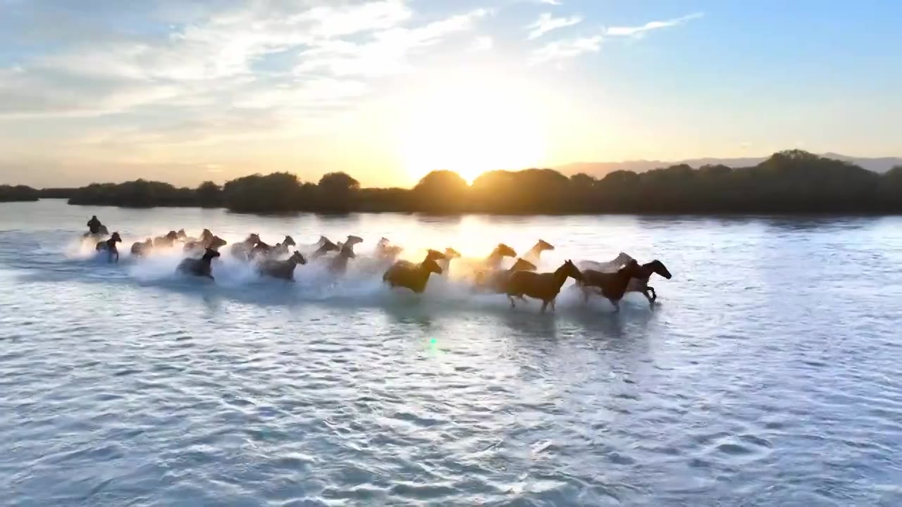 昭苏天马浴河视频下载