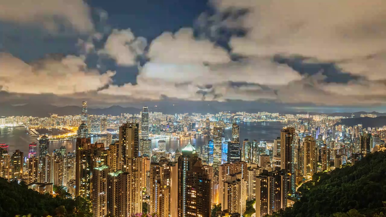 香港太平山夜景延时视频素材