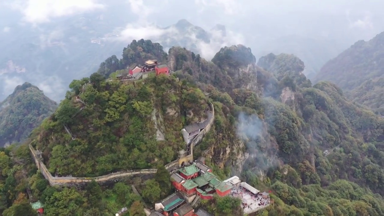 武当山风景航拍视频视频素材