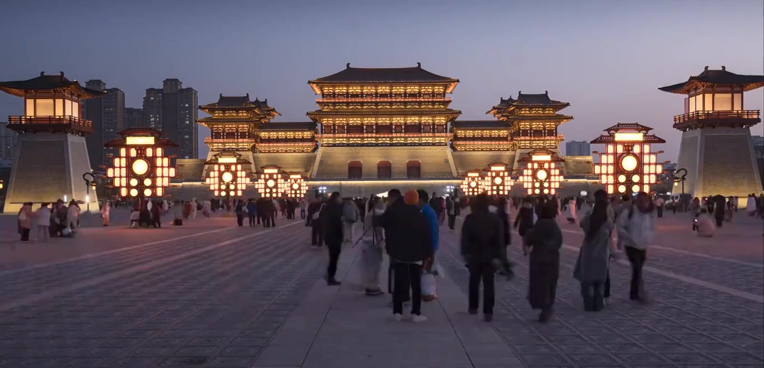 洛阳市应天门夜景视频素材