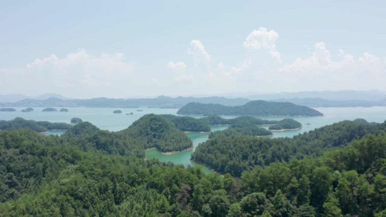 航拍杭州千岛湖视频素材