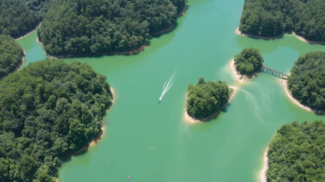 航拍杭州千岛湖视频素材