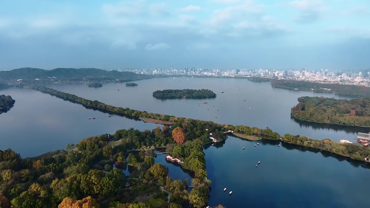 杭州西湖秋季景色视频素材