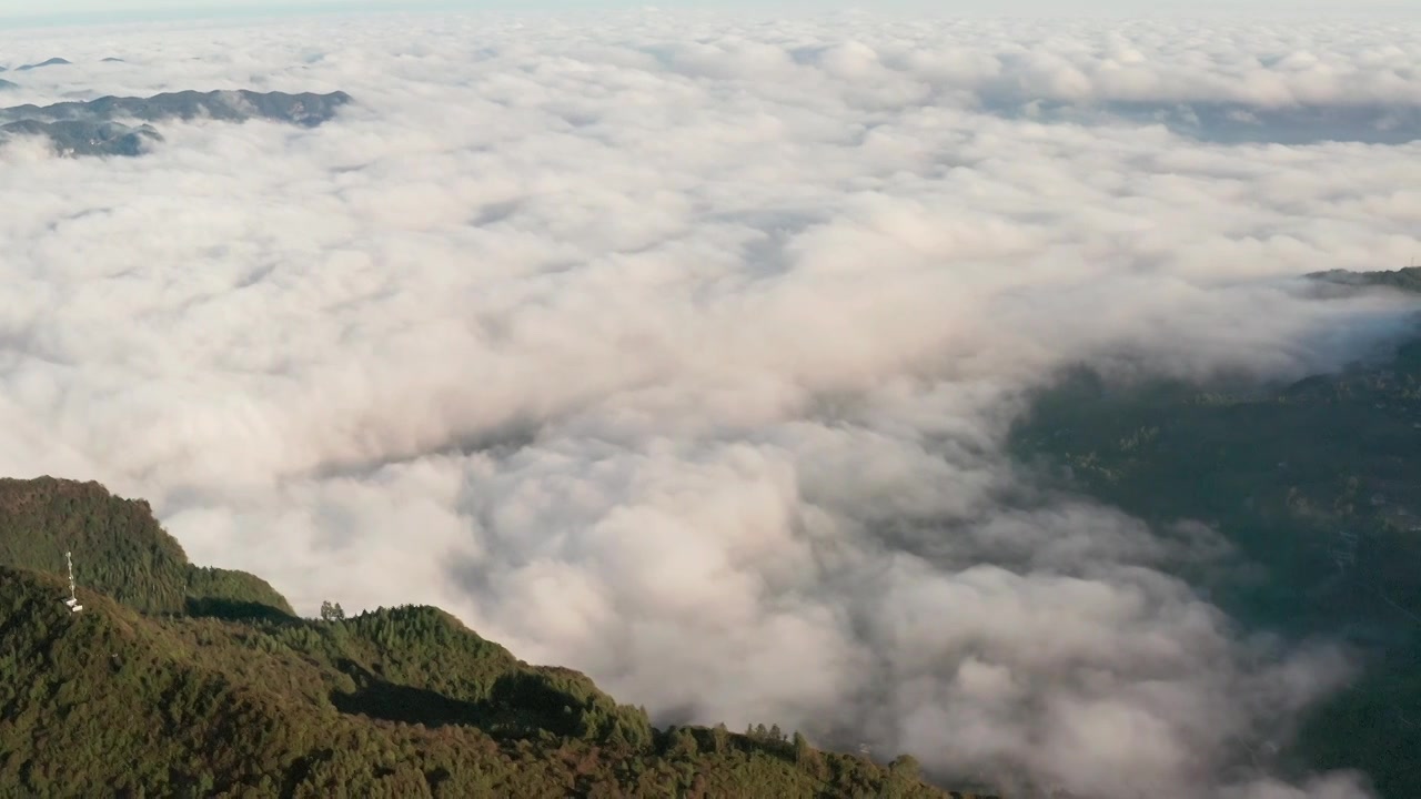 4k航拍高山峡谷云海视频素材