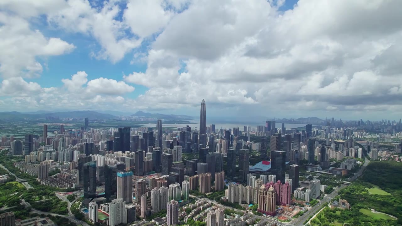 【原创】深圳福田CBD平安大厦航拍合集视频素材