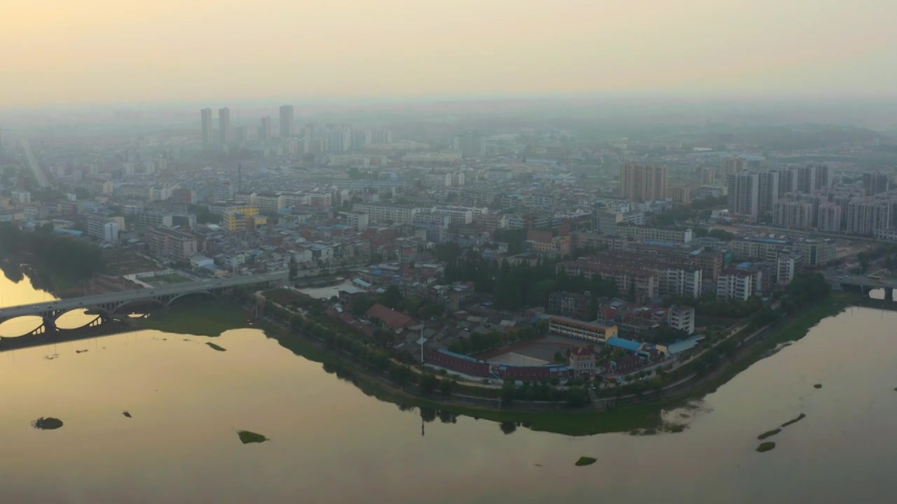 随州涢水厥水河交汇处视频素材