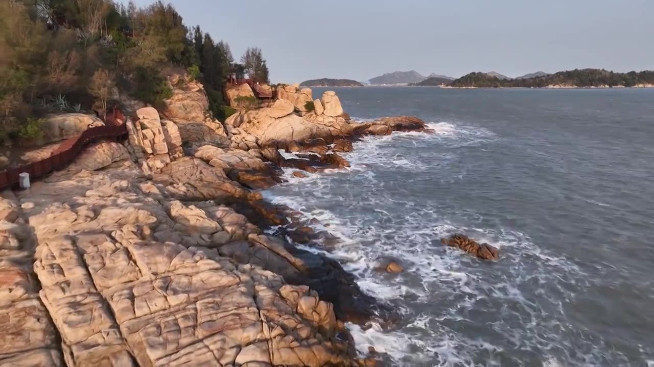 原创 福建漳州东山岛风动石景区海岸线风光视频素材