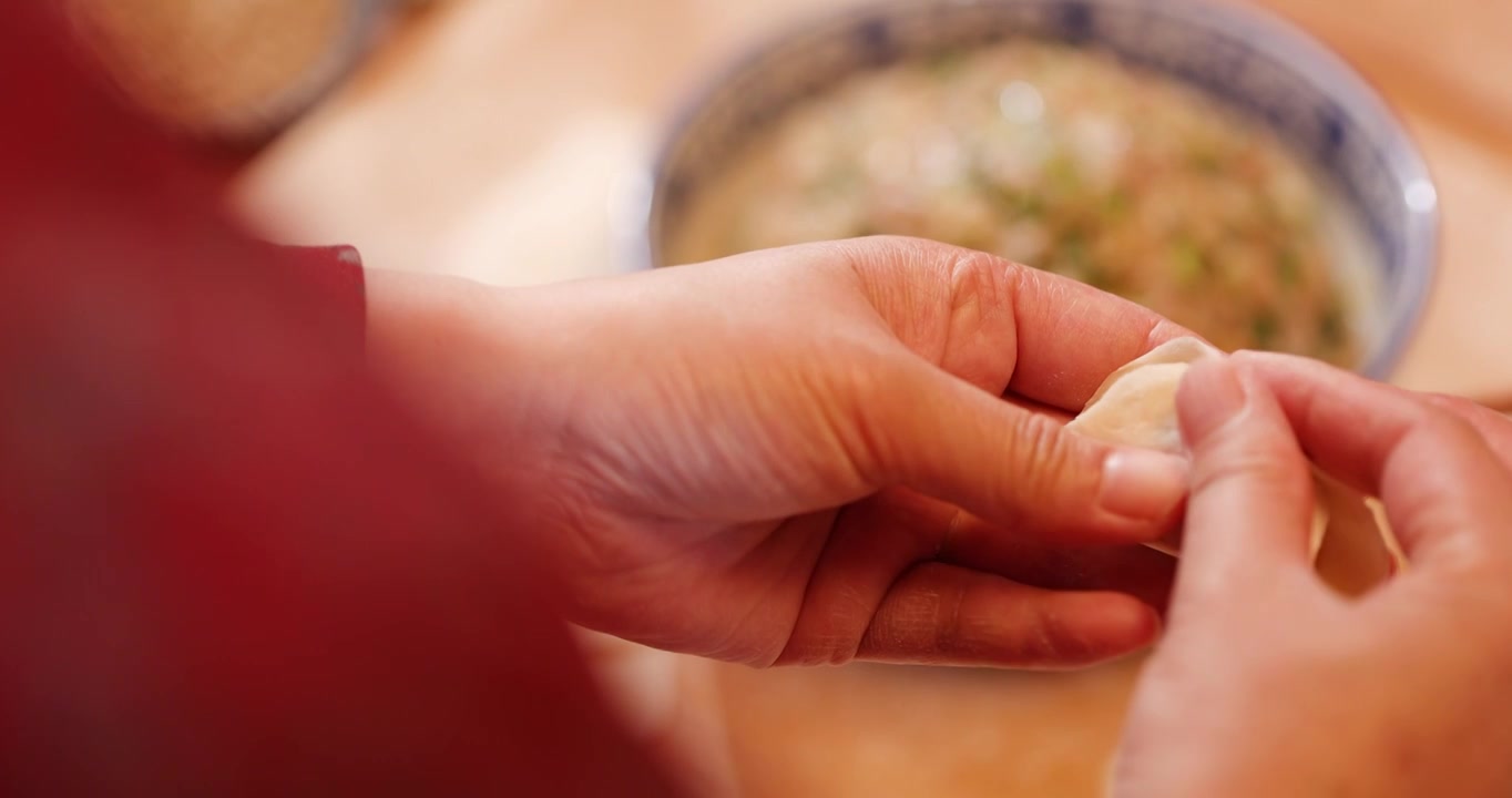 包饺子特写,春节,冬至,中国元素视频素材