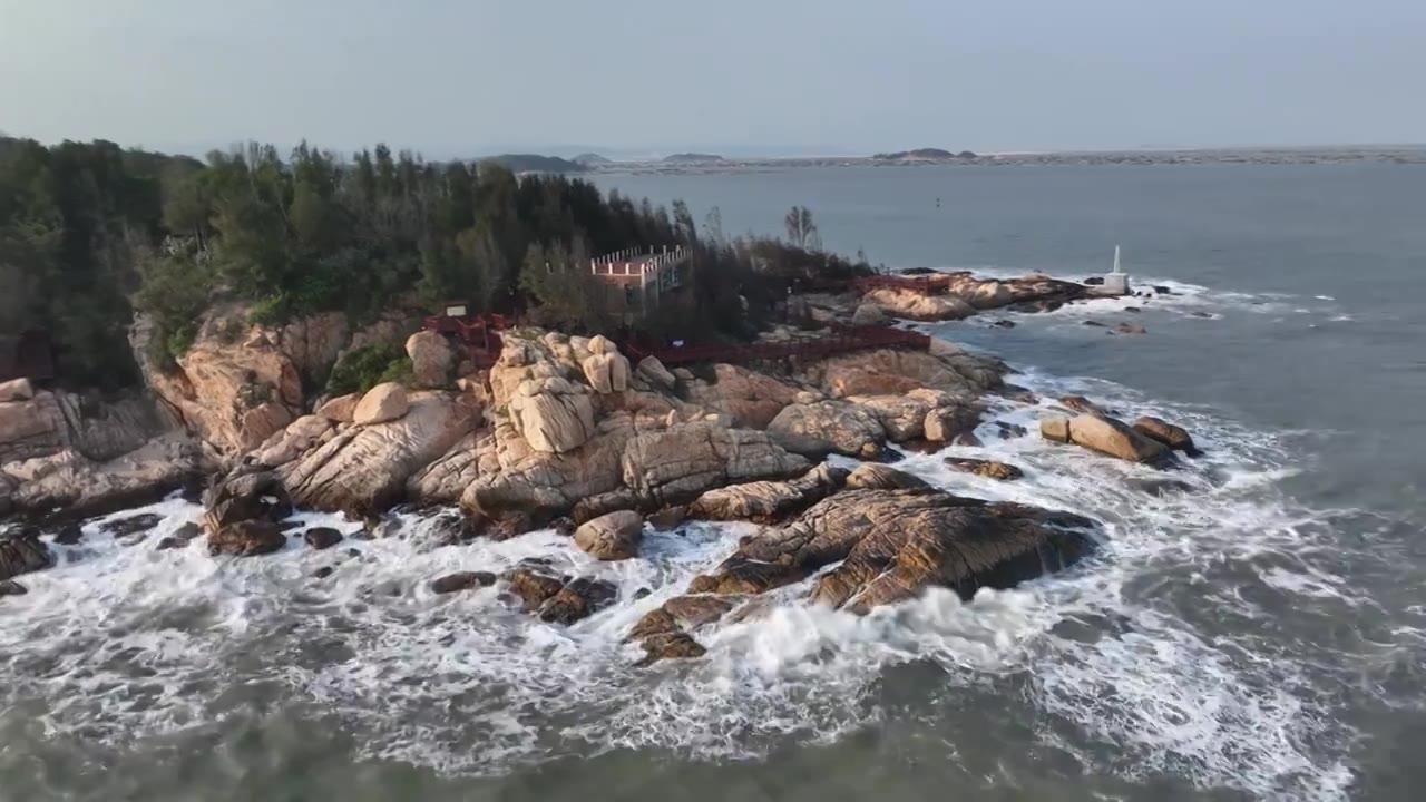 原创 福建漳州东山岛风动石景区海岸线风光视频素材