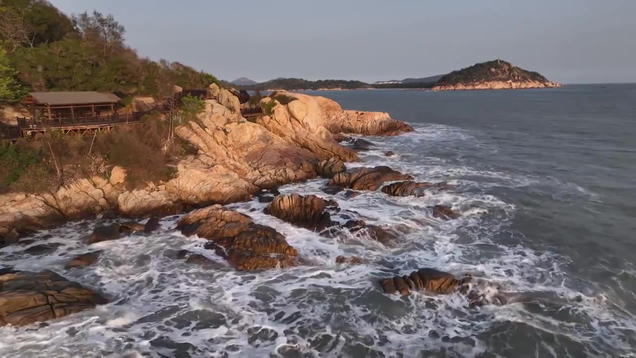 原创 福建漳州东山岛风动石景区海岸线风光视频素材