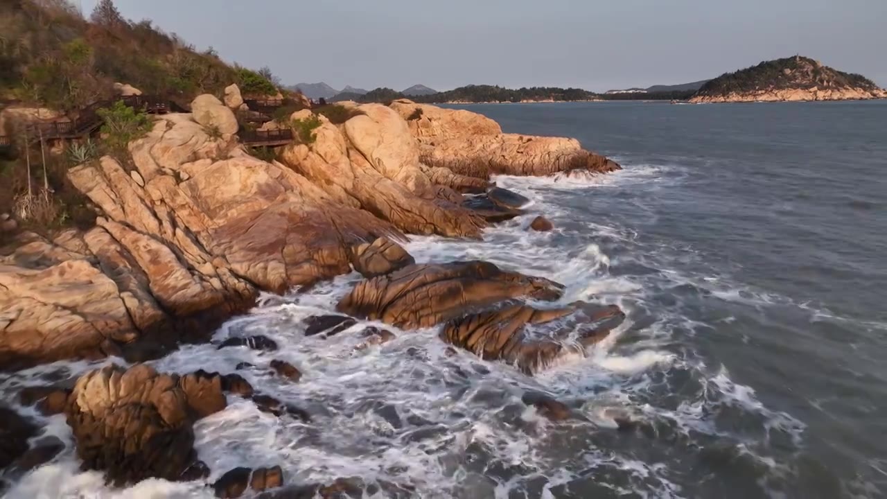 原创 福建漳州东山岛风动石景区海岸线风光视频素材