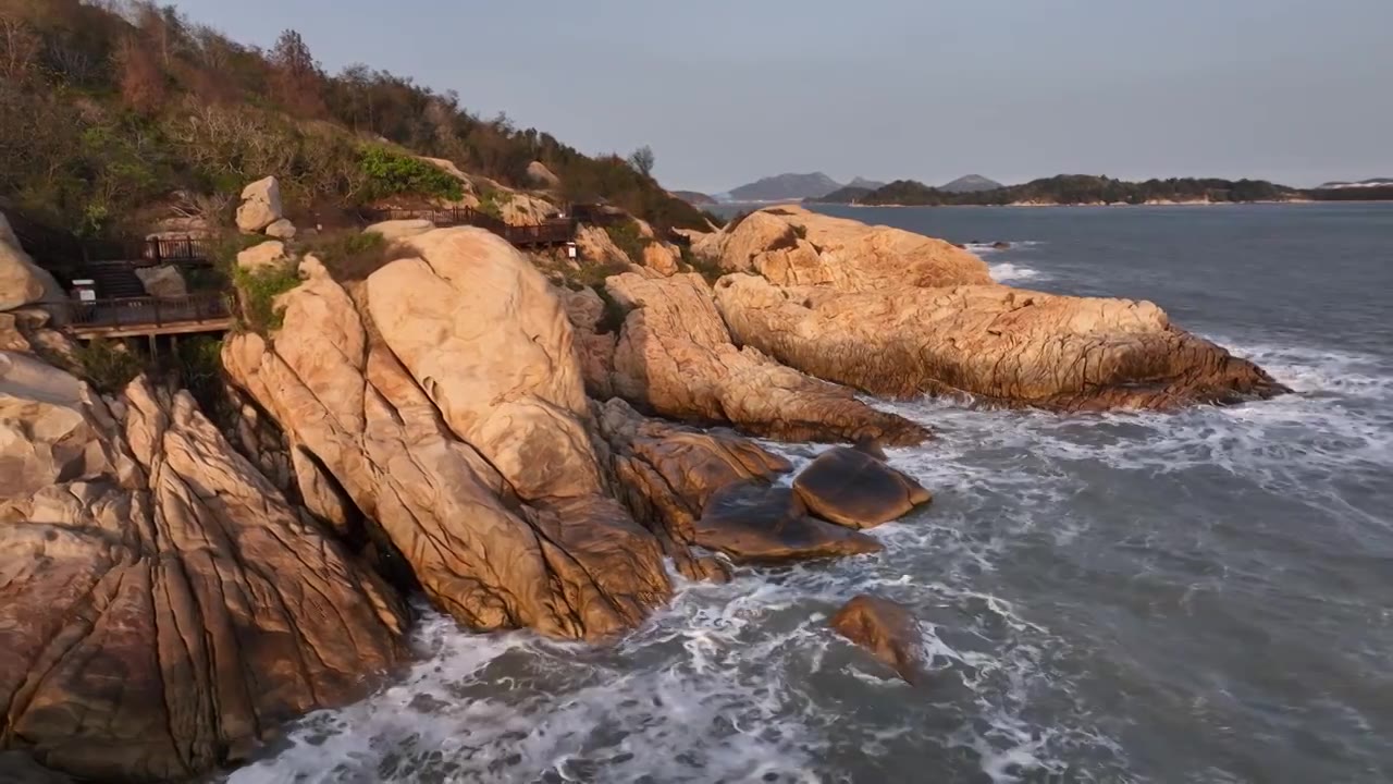 原创 福建漳州东山岛风动石景区海岸线风光视频素材