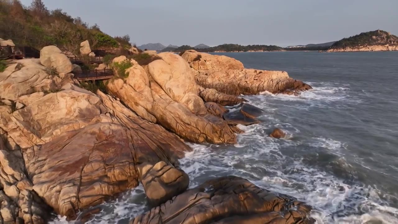 原创 福建漳州东山岛风动石景区海岸线风光视频素材