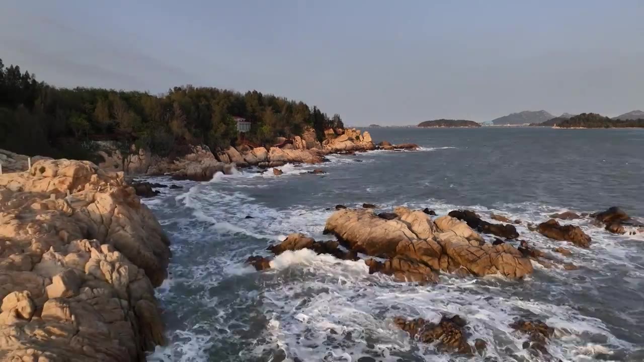 原创 福建漳州东山岛风动石景区海岸线风光视频素材