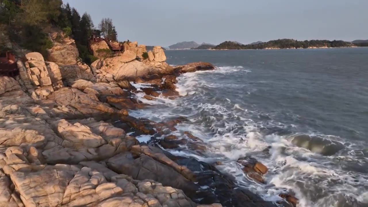 原创 福建漳州东山岛风动石景区海岸线风光视频素材