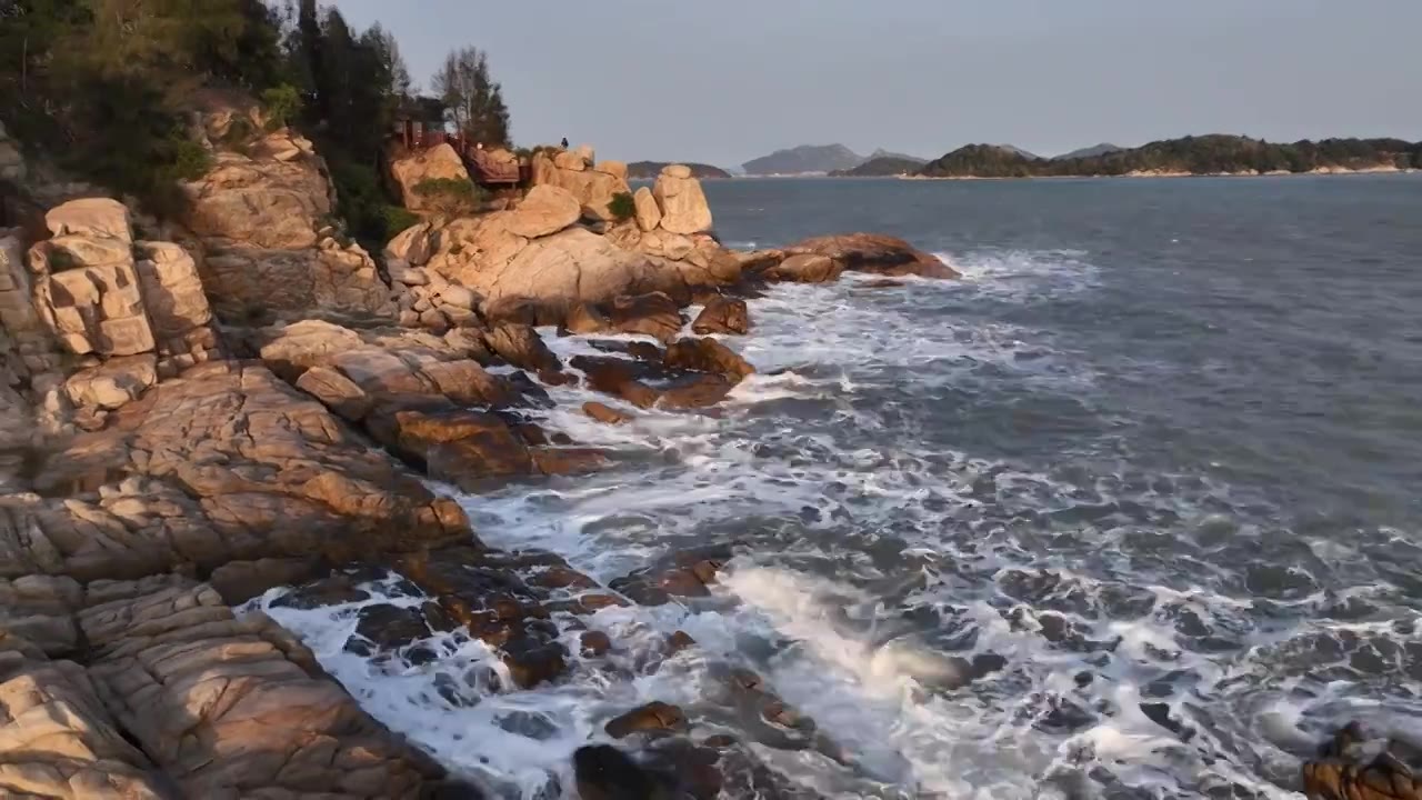 原创 福建漳州东山岛风动石景区海岸线风光视频素材