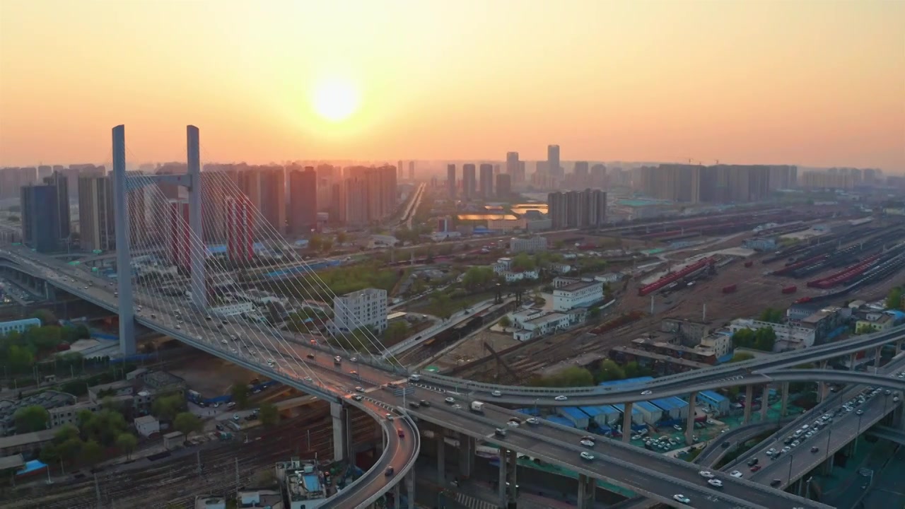 郑州北铁路编组站视频素材