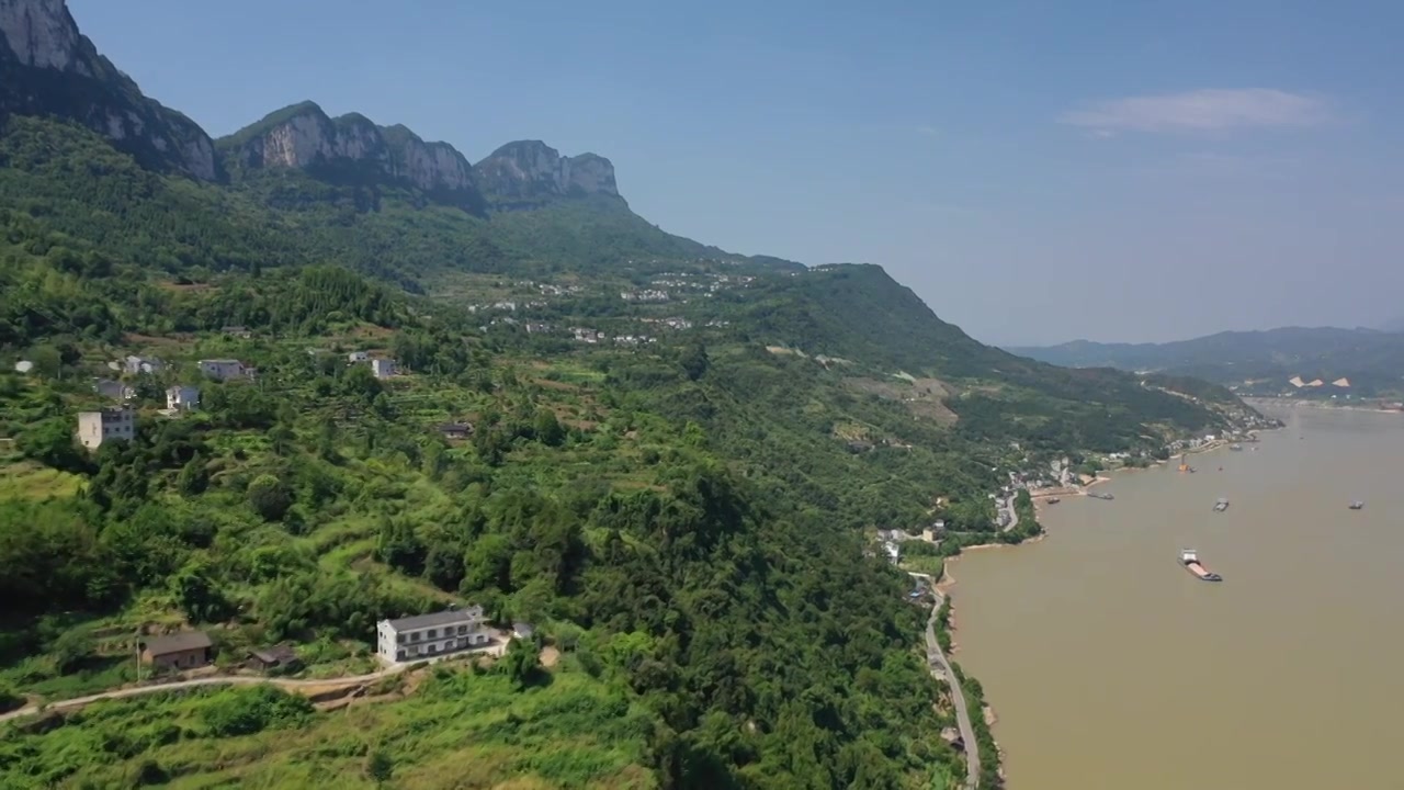 原创 湖北宜昌长江三峡西陵峡自然风光航拍视频素材