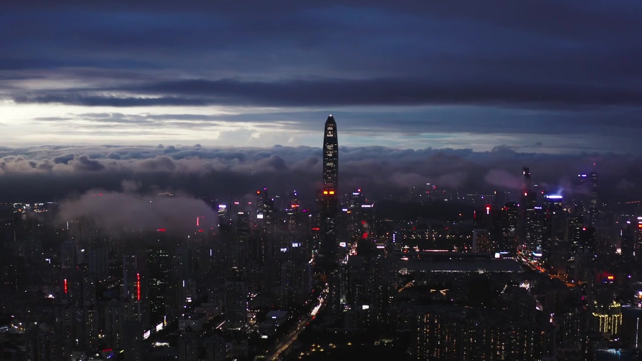 深圳夜景云海视频素材