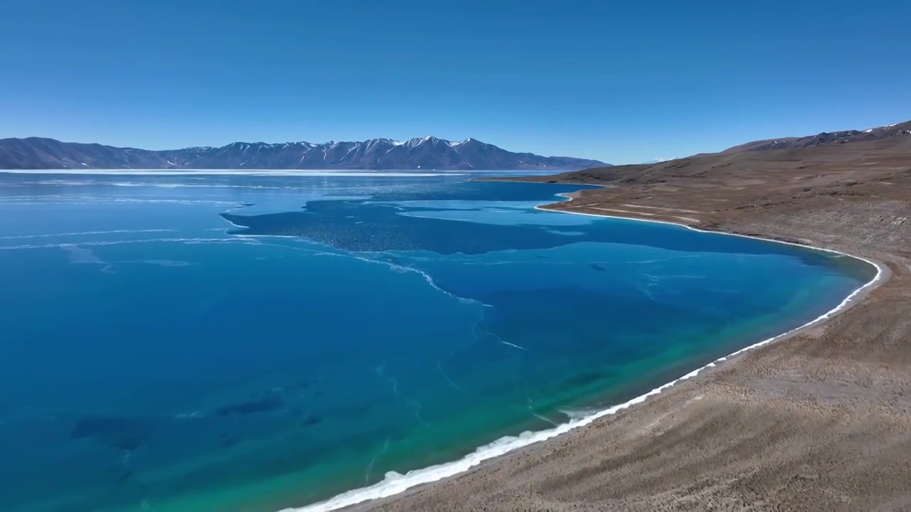 0西藏那曲航拍圣湖当惹雍错高原湖泊风光视频素材